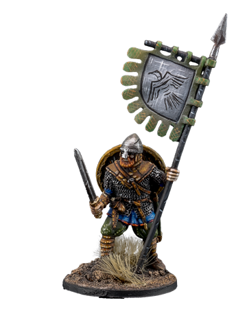 Viking with banner